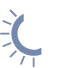 Half sun half snowflake icon